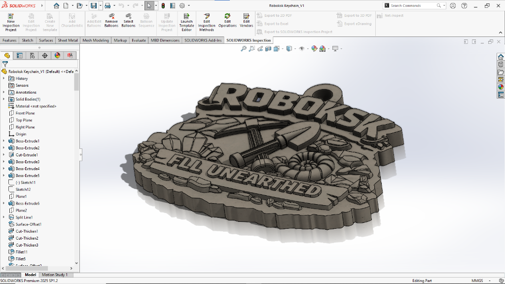 3D Printable Relief Keychain — 2D Image to 3D CAD
