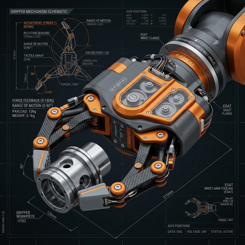 Automated Robotic Arm End-Effector Gripper